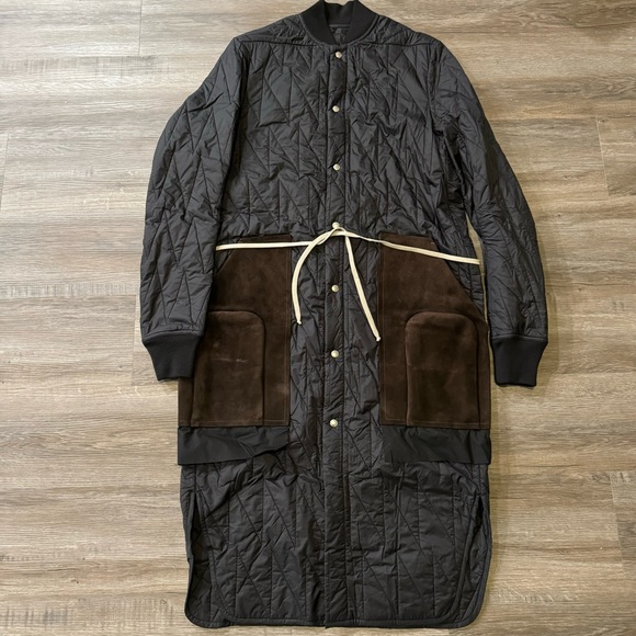 Rick Owens Other - Rick Owens Quilted Flight Black Brown Long Jacket Coat